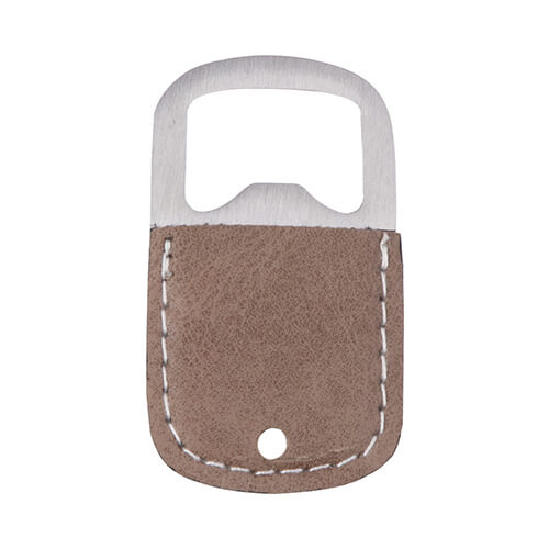 Metal bottle opener made of steel and eco-leather for sublimation